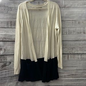 Banana Republic open cardigan XL two tone cream/navy blue